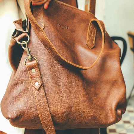 Leder Tote Crossbody in Mountain